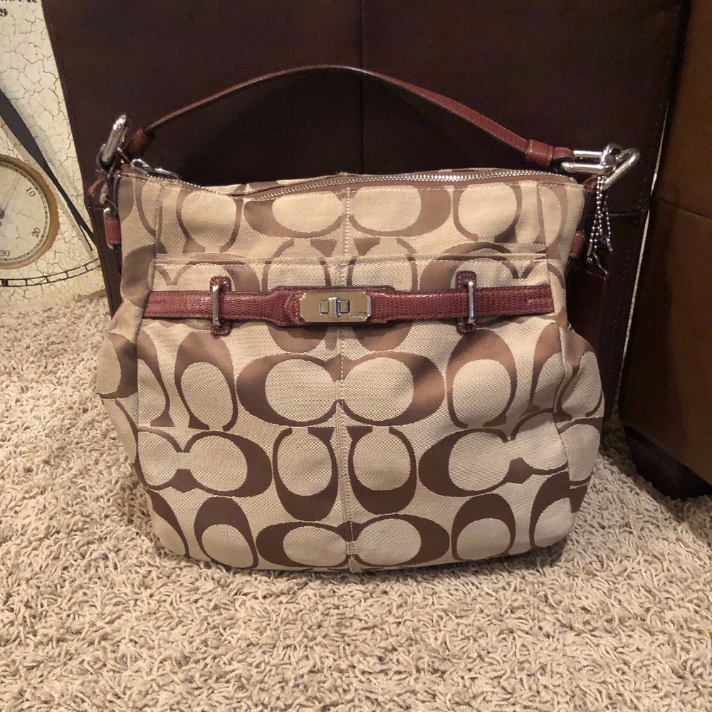 Coach Signature Jacquard Hobo Bag